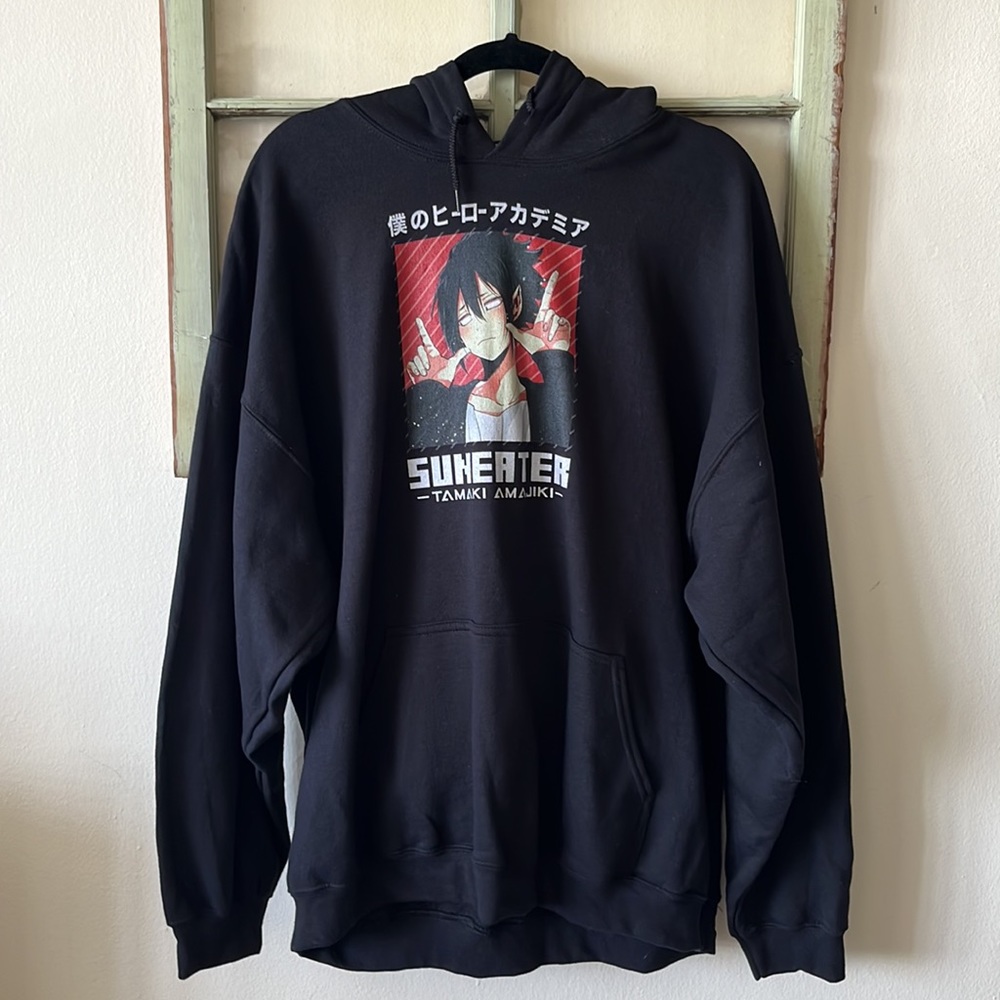 Anime Streetwear Hoodie Black Suneater Tamaki Amajiki Size 2XL